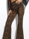ZASUWA Female Sexy Leopard Print Semi-trasparent Mesh Flare Leggings