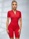 Sexy Backless Zipper Scrunch Bum Romper