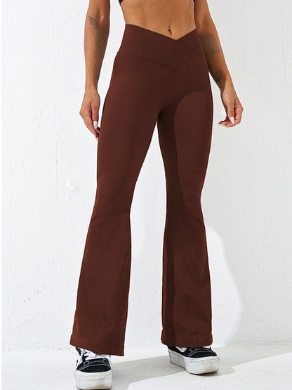 V-shape Waist Ribbed Flare Scrunch Bum Leggings