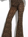 ZASUWA Female Sexy Leopard Print Semi-trasparent Mesh Flare Leggings