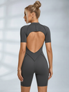 Sexy Backless Zipper Scrunch Bum Romper