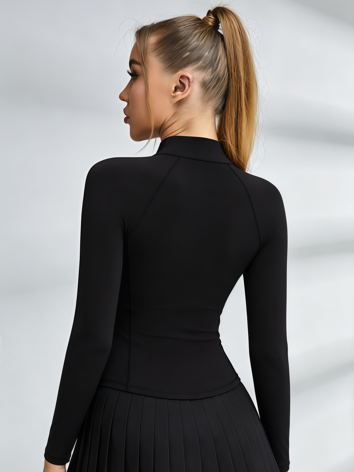 Long-Sleeve Half-Zip Tennis Dress