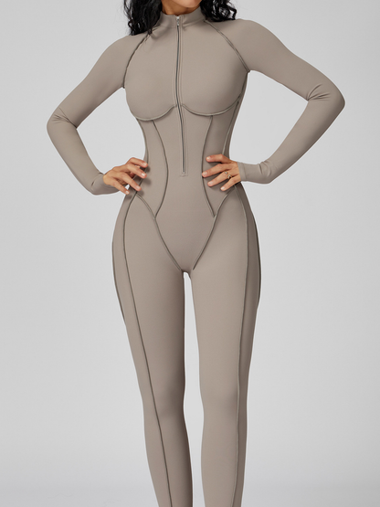 Sexy Zipper Stitch Performance Jumpsuit