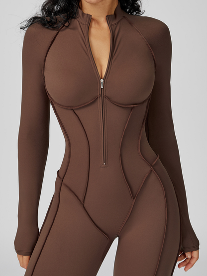 Sexy Zipper Stitch Performance Jumpsuit