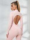 Sexy ärmelloser Overall mit Reißverschluss und Kontraststreifen
