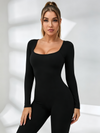 Cross Back Hollow Out Long Sleeves Jumpsuit