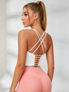 Solid Color Cross Back Shockproof Bras