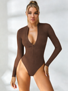 ZASUWA Female Zipper Long Sleeves Bodysuit
