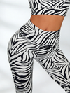 ZASUWA Female Zebra Pattern Scrunch Bum Leggings