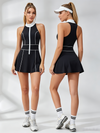 Zipper Stripe Tennis Dress
