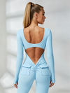 ZASUWA Damen Sexy Cutout Pocket Booty Cargo Jumpsuit