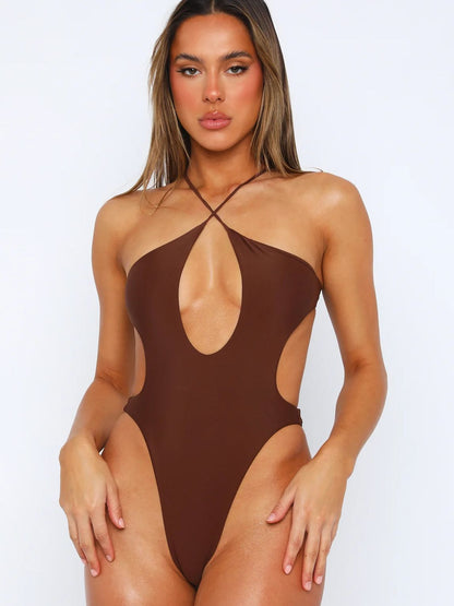 Sexy Cross Hollow Out Beach One Piece