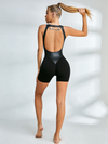 Sexy Faux Leather Backless Jumpsuit