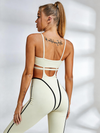 Gerippter Active-Jumpsuit mit Cut-Outs und Kontrastpaspelierung