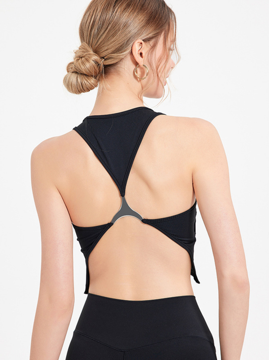 U Collar Backless Metal Tank