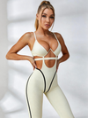 Cutout Ribbed Active  Dress With Contrast Piping