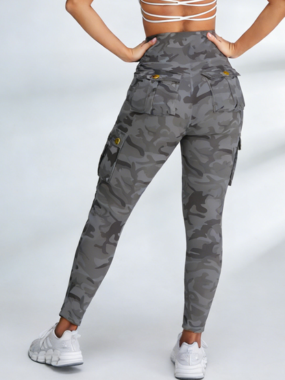 Camouflage Pocket Elastic Tight Leggings