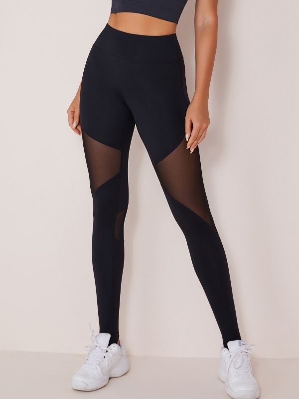 Mesh-Leggings mit hoher Taille