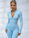 ZASUWA Female Zipper Thumbhole Hip-lift Jumpsuit