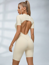 Sexy Backless Zipper Scrunch Bum Romper