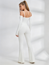 U-Ausschnitt Scrunch Bum Elastischer Enger Overall