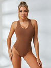 ZASUWA Female V Collar Cross Back Bodysuit