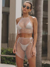 ZASUWA Female Sexy Diamond Fishnet Set Beach Dress Without Bikini
