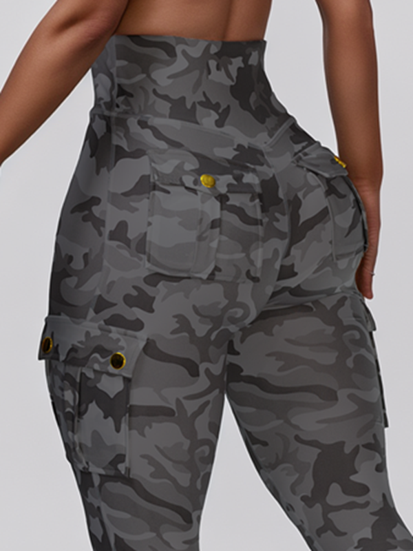 Camouflage Pocket Elastic Tight Leggings