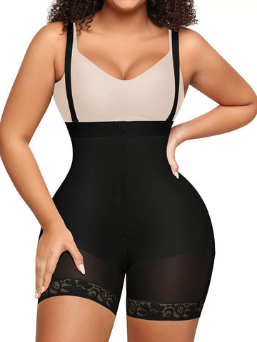 ZASUWA Female Lace Zipper Adjustable Strap Corset Shapewear