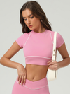 Stripes Cropped Short Sleeves