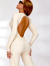 ZASUWA Female Heart Backless Long Sleeves Jumpsuit