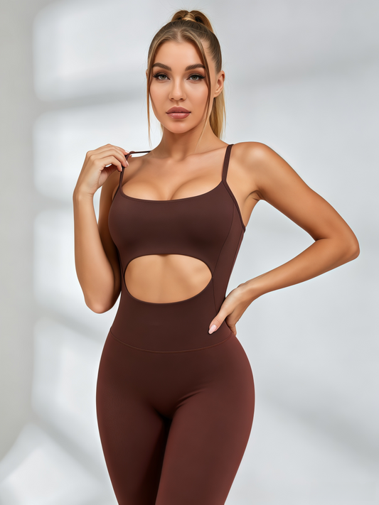 Hollow Out Zipper Jumpsuit