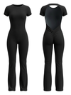 Backless Scrunch Bum Flare Jumpsuit