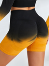 ZASUWA Female Gradient Color Spandex Gym Booty Shorts