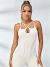 ZASUWA Female Sexy Cross Backless Stitch Performance Jumpsuit