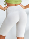 ZASUWA Female Pure White Hip-lift Spandex Gym Booty Shorts