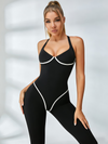 ❤Contrast Color Stripes Push Up Quick-Dry Jumpsuit