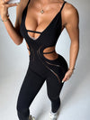 ZASUWA Female Hollow Out Sleevesless Jumpsuit