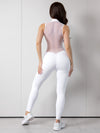 Sexy Sheer Mesh Back Deep V Back Scrunch Bum Zipper Jumpsuit
