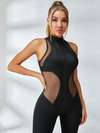 Unique Mesh Zipper Jumpsuit