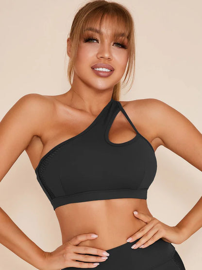 Sexy Mesh Stitching Cutout Spandex Gym Booty Shorts