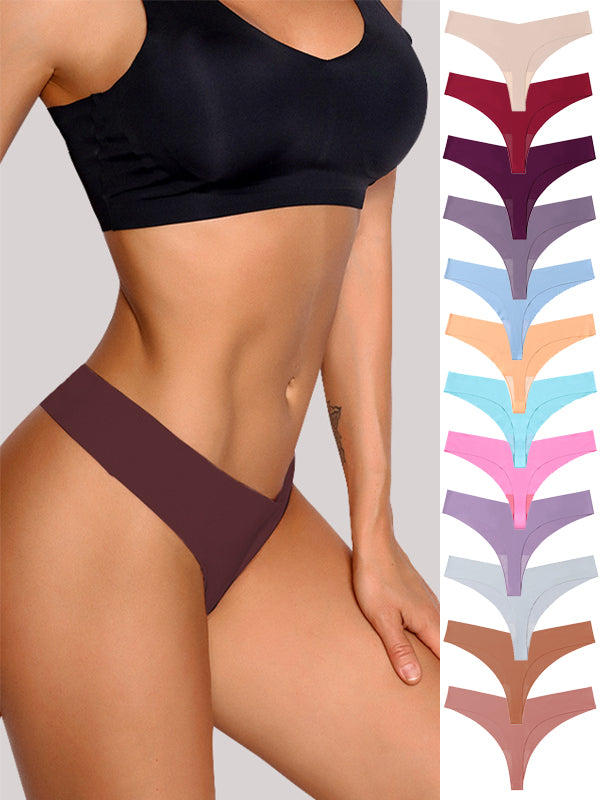Seamless V-shape waisted T-back Underwear