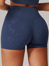 ZASUWA Female High-rise Hot Stamping Print Quick Dry Scrunch Bum Booty Shorts