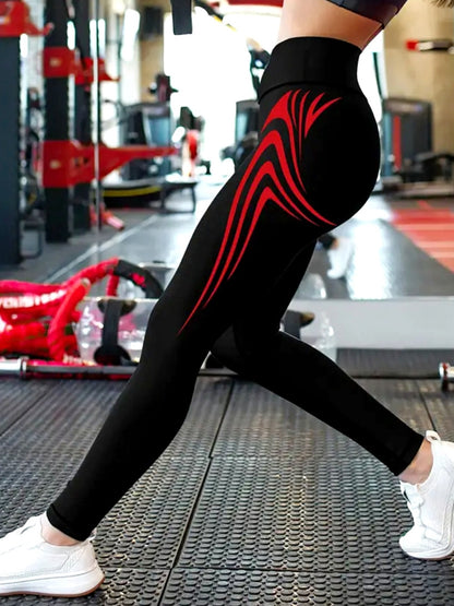 Leggings mit Kontrastfarben-Print