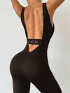 ZASUWA Female Hollow Out Backless Scrunch Bum Jumpsuit