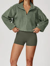 ZASUWA Female Fleece Pocket Cropped Jacket
