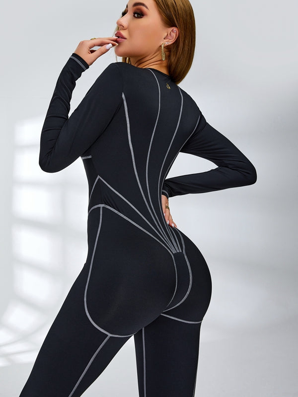 Tummy Control Zipper Hip-lift Jumpsuit