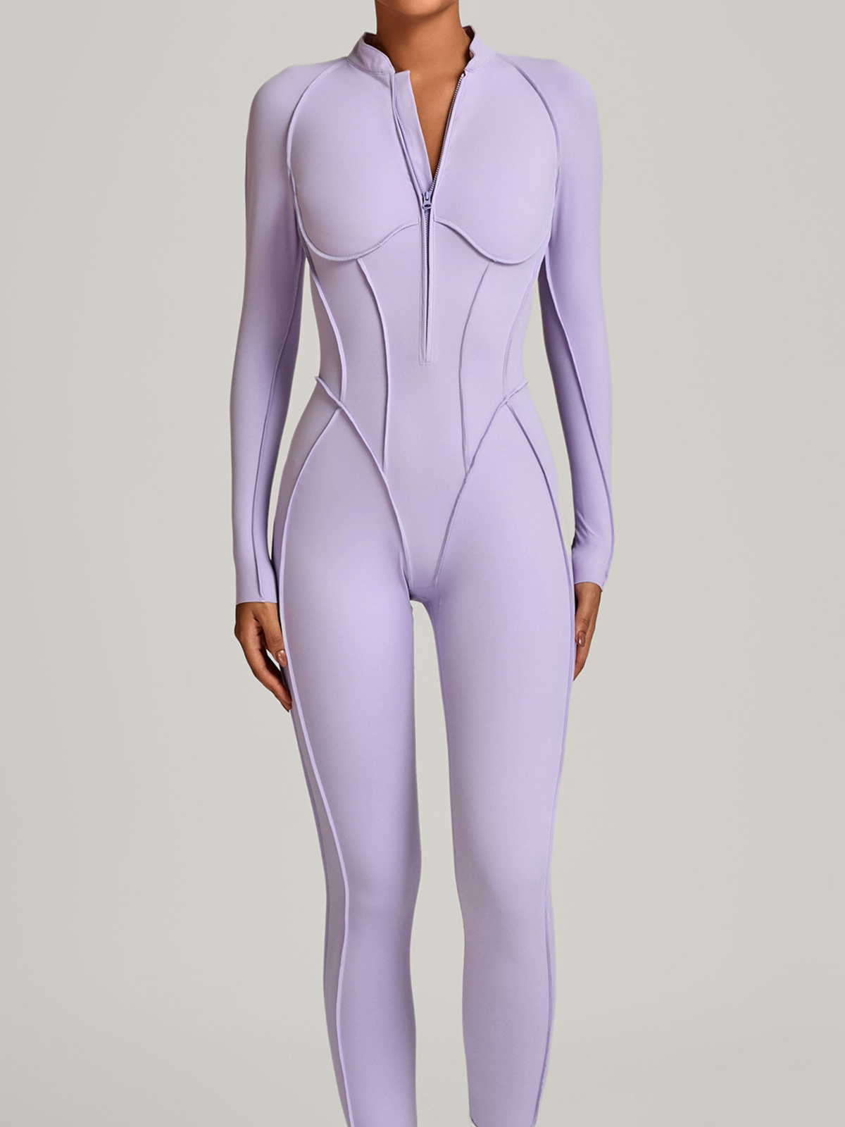 Sexy Zipper Stitch Performance Jumpsuit