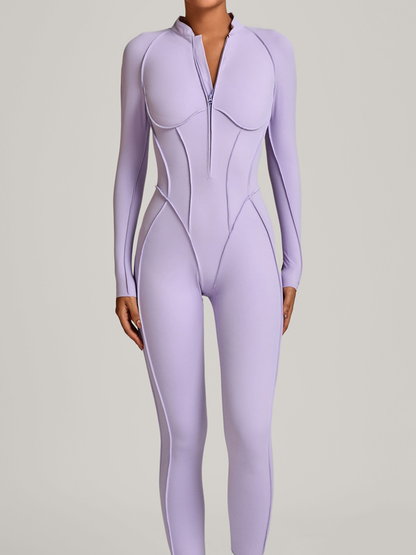 Sexy Zipper Stitch Performance Jumpsuit