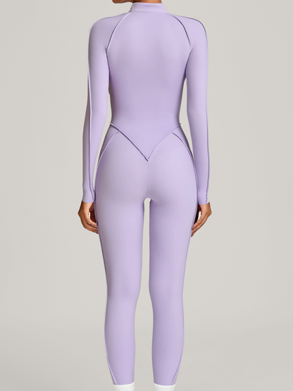 Sexy Zipper Stitch Performance Jumpsuit